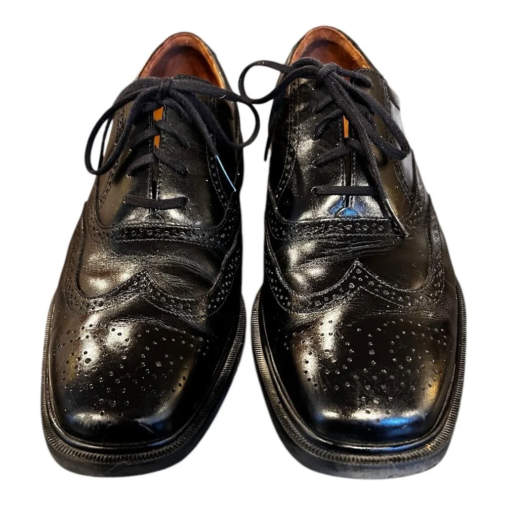 Rockport‎ DresSports Mens Shoes Size 9.5M Black Oxford Wingtip Lace up